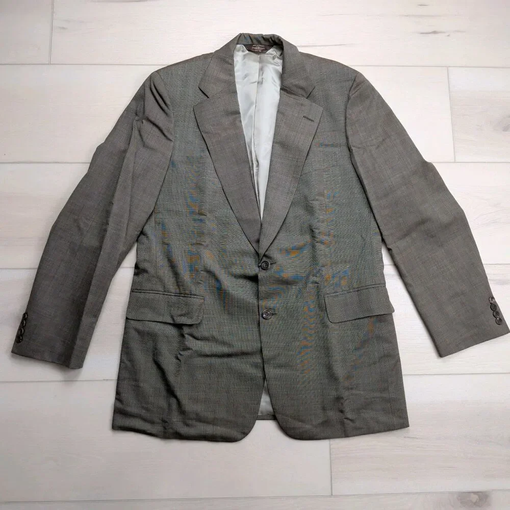 Vintage‎ Paul Stuart Blazer Sport Coat Mens 42L Wool Brown Jacket Made in Canada